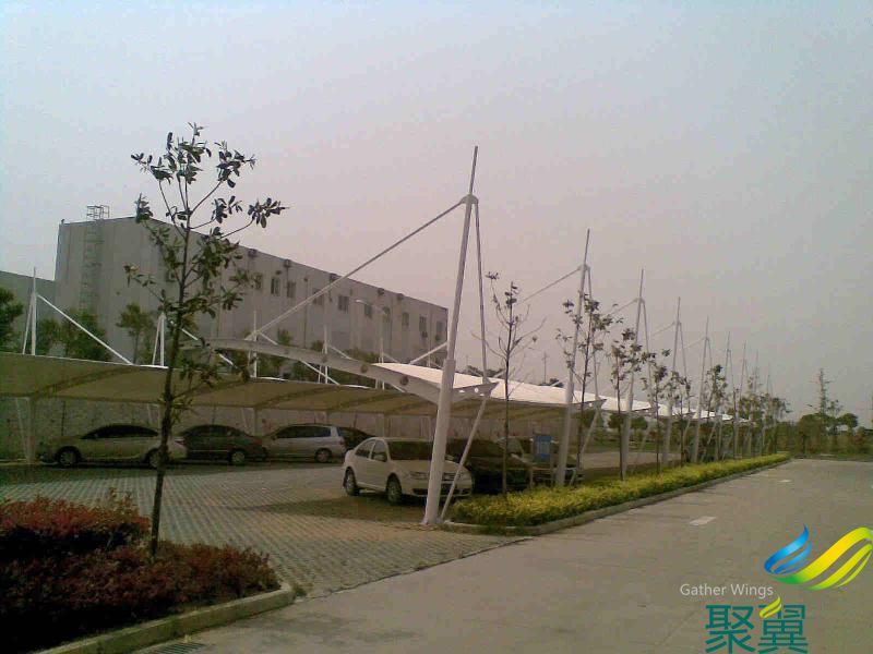江蘇省鹽城市膜結構停車蓬,聚翼翼膜結構車蓬