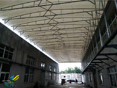 過道棚遮陽防雨-過道棚大型膜結(jié)構(gòu)，電動伸縮型