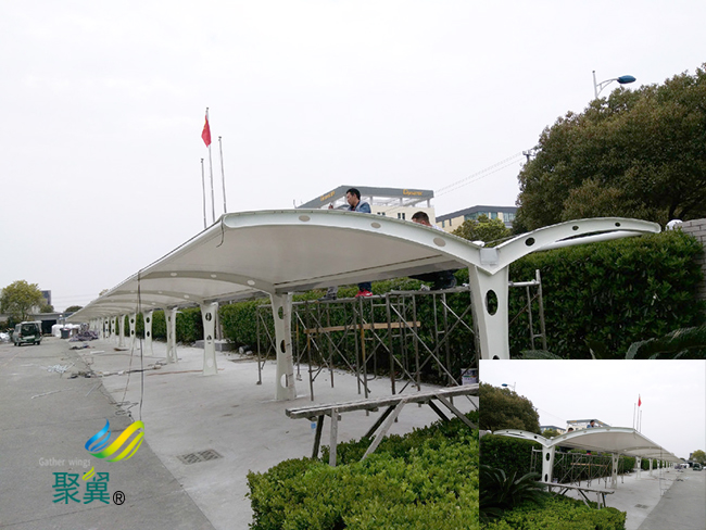 轎車膜結(jié)構(gòu)車棚施工注意事項|汽車車棚